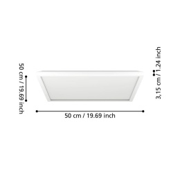 Oprawa sufitowa Plafon LED 50cm IP44 2700/4000/6500K Biały kwadrat ROVITO