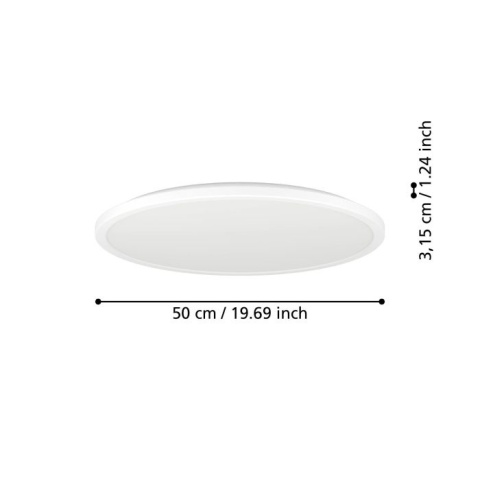 Oprawa sufitowa Plafon LED 50cm IP44 2700/4000/6500K Biały okrągły ROVITO