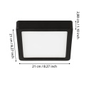 PLAFON EGLO FUEVA 5 1X16.5W LED CZARNY 99244