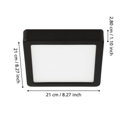 PLAFON EGLO FUEVA 5 1X16.5W LED CZARNY 99244