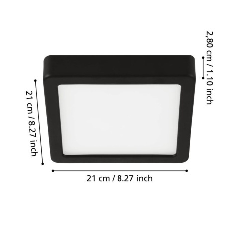 PLAFON EGLO FUEVA 5 1X16.5W LED CZARNY 99244