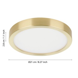 Plafon Eglo Fueva 5 LED 17W 3000K 21 cm Mosiądz