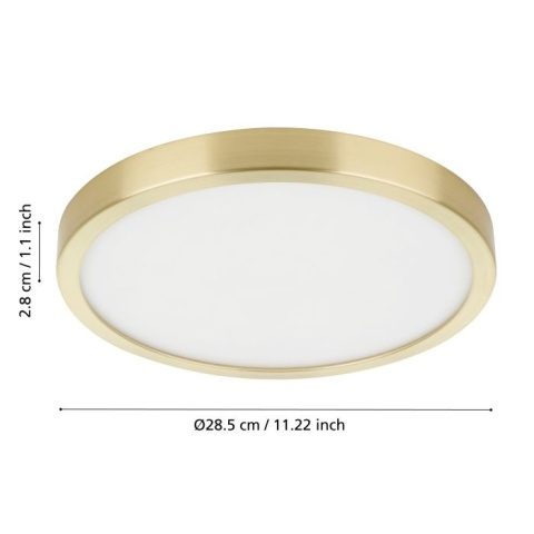 Plafon LED 20,5W 3000K 28,5cm Eglo Fueva 5 Mosiądz