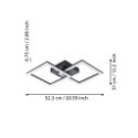 Plafon LED czarny 52,5x31cm czarny 20W 3000K EGLO HUERTA-E