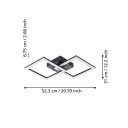 Plafon LED czarny 52,5x31cm czarny 20W 3000K EGLO HUERTA-E