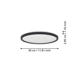 Plafon łazienkowy LED 30cm IP44 2700/4000/6500K Czarny okrągły ROVITO