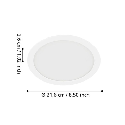 Plafon okrągły Eglo 22 cm biały FUEVA 5
