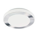 Plafon okrągły Eglo 30 x 30 cm biały, chrom IP 44 CAPRI P łazienkowy LED 3000K