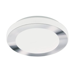 Plafon okrągły Eglo 30 x 30 cm biały, chrom IP 44 CAPRI P łazienkowy LED 3000K