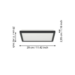 ROVITO-Z oprawa sufitowa Plafon LED 29x29cm IP44 RGB+TW Czarny SMART APLIKACJA EGLO