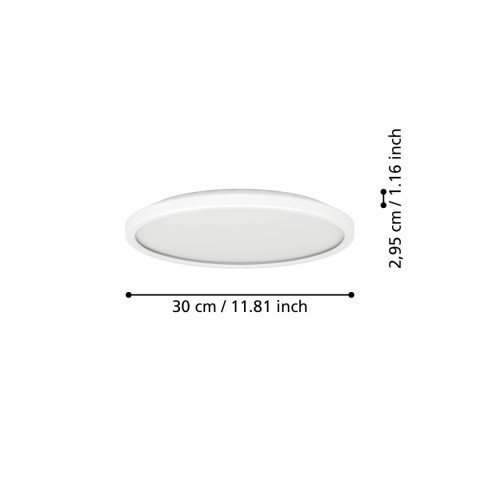 ROVITO-Z oprawa sufitowa Plafon LED 30cm IP44 RGB+TW Biały okrągły EGLO APPLIKACJA