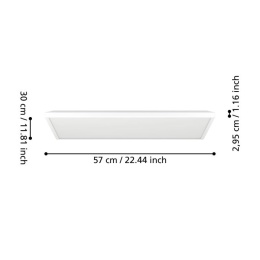 ROVITO oprawa sufitowa Plafon LED 57x30cm IP44 Biały EGLO 2700 / 4000 / 6500 K