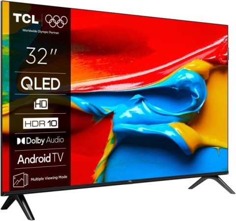 Telewizor TCL 32" QLED/32V4C HD Smart QLED Direct kompatybilny z Google ANDROID TV