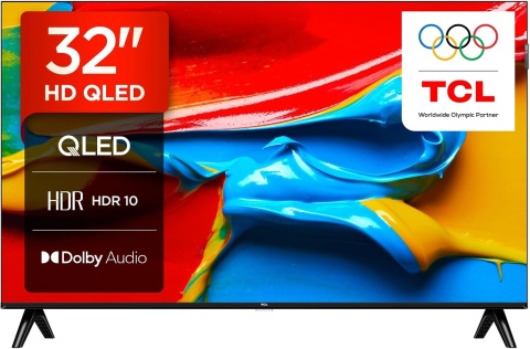Telewizor TCL 32" QLED/32V4C HD Smart QLED Direct kompatybilny z Google ANDROID TV