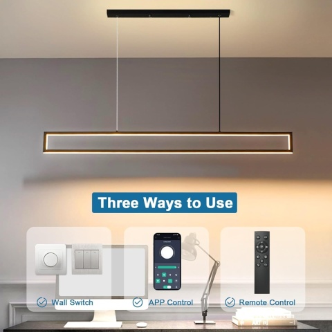100cm Lampa Wisząca LED 42W LED3000K-6500K 10%-100% Z Pilotem I Aplikacją