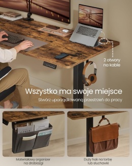 SONGMICS Biurko z elektryczną regulacją wysokości, 180 x 80 x (72-120) cm