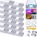 Chesbung LED profil aluminiowy 1m, zestaw 20 szt. w kształcie litery U