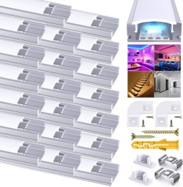 Chesbung LED profil aluminiowy 1m, zestaw 20 szt. w kształcie litery U