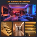 Chesbung LED profil aluminiowy 1m, zestaw 20 szt. w kształcie litery U