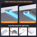 Chesbung LED profil aluminiowy 1m, zestaw 20 szt. w kształcie litery U