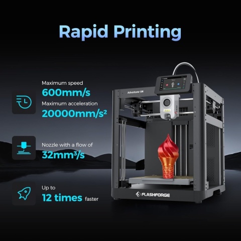 Drukarka 3D Flashforge Adventurer 5M CoreXY Auto-Leveling 600mms