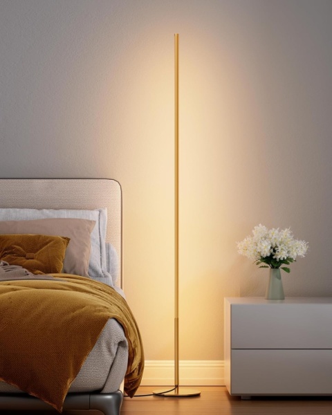 EDISHINE Lampa stojąca do salonu, ściemniana LED, 3000 K ciepła biel,146 cm