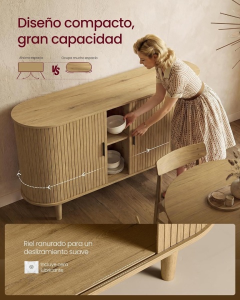 Komoda VASAGLE Miriana Collection LSC631KK01 z drzwiami przesuwnymi 140 x 40 x 75 cm