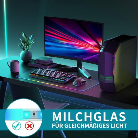 LIAOINTEC Profil aluminiowy LED, 6 x 1 m, w kształcie litery V