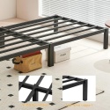 Łóżko 90x190 cm Składane Metalowe Rama Łóżka Stelaż Gościnne Czarne