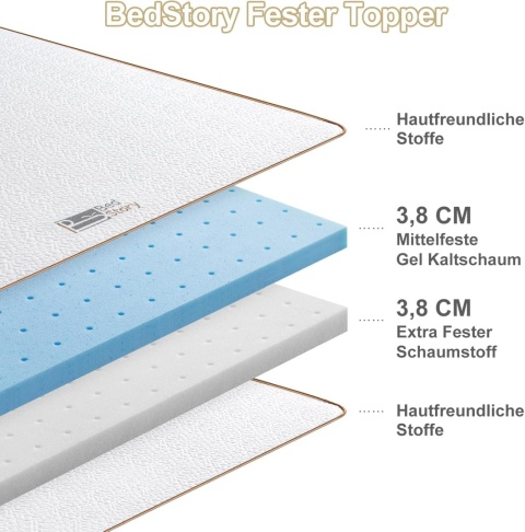 Materac topper 160x200x7,5 cm dwustronny H5/H6 żelowy pianka oddychający