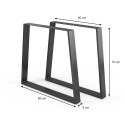 Nogi do stołu Czarny 80 x 72 cm Trapezoidalny Vicco