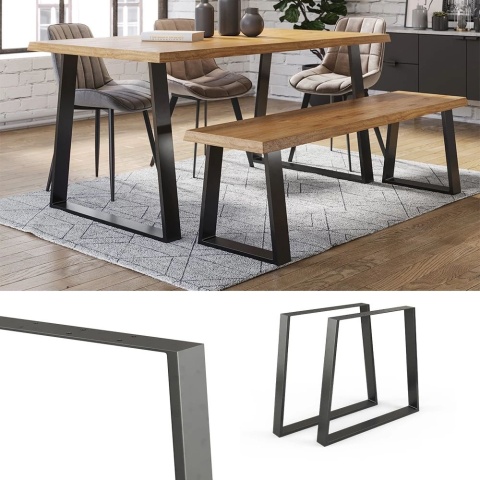 Nogi do stołu Czarny 80 x 72 cm Trapezoidalny Vicco