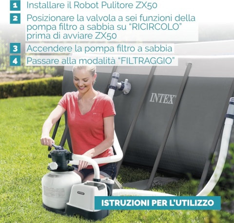 Odkurzacz basenowy Intex ZX50 28007 automatyczny wąż 6,5 m 0,8 l