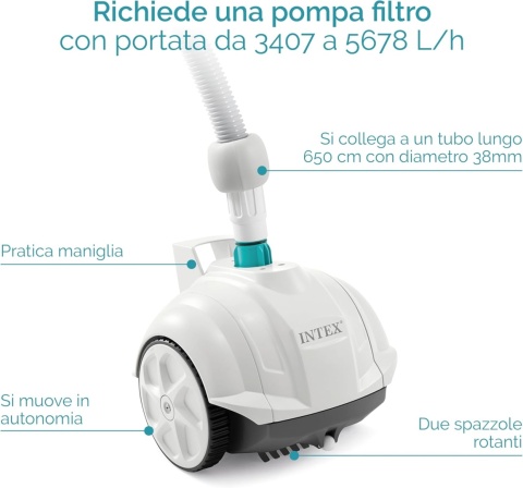 Odkurzacz basenowy Intex ZX50 28007 automatyczny wąż 6,5 m 0,8 l