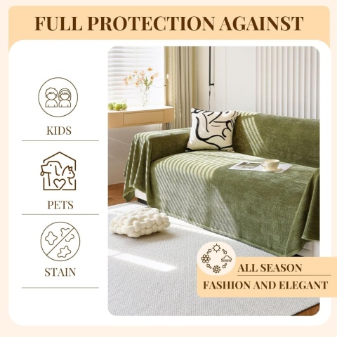 POKROWIEC NA FOTEL MIEKKI PUSZYSTY 180X180 cm MAGIC SELECT ZIELONY
