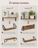 PÓŁKI ŚCIENNE WISZĄCE 2 SZT METALOWE LOFT RUSTYKALNE 40 CM