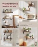 PÓŁKI ŚCIENNE WISZĄCE 2 SZT METALOWE LOFT RUSTYKALNE 40 CM