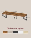 PÓŁKI ŚCIENNE WISZĄCE 2 SZT METALOWE LOFT RUSTYKALNE 40 CM