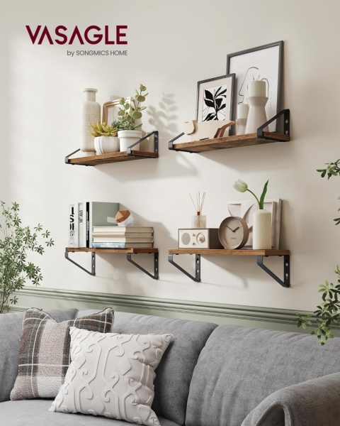 PÓŁKI ŚCIENNE WISZĄCE 2 SZT METALOWE LOFT RUSTYKALNE 40 CM