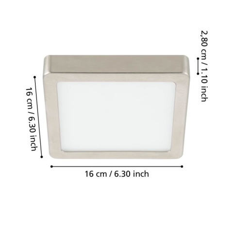 Plafon EGLO Lampa sufitowa LED Fueva 5 3000K nikiel mat oprawa natynkowa