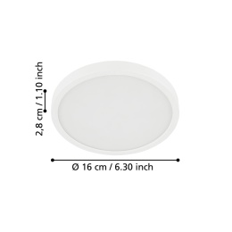 Plafon LED 10,5W 3000K 16 cm Eglo Fueva 5 Biały LED oprawa natynkowa