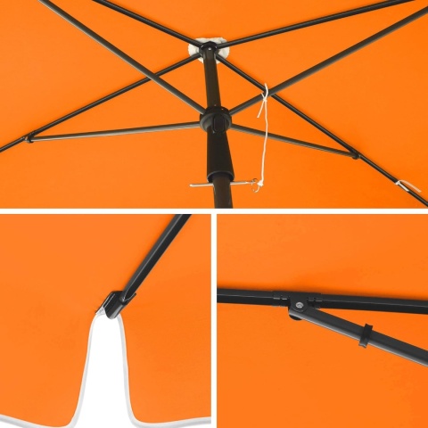 SONGMICS Parasol plażowy przenośny z torbą pomarańczowy plaża ogród