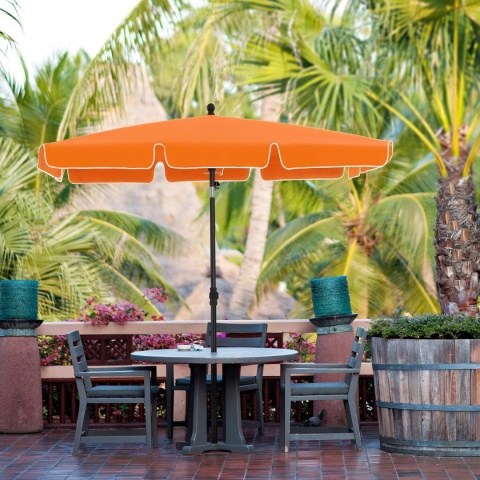 SONGMICS Parasol plażowy przenośny z torbą pomarańczowy plaża ogród