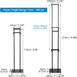STOJAK DWUSTRONNY NA ZNAKI PLAKATY REGULOWANY 12-210 CM