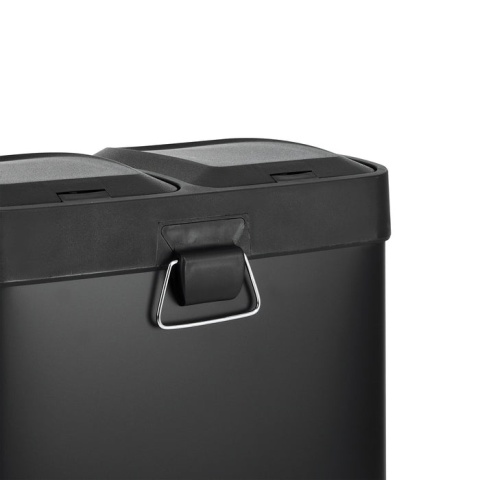 SVITA TC2X1, 30 l, 2 x 15 l, podwójny kosz na śmieci czarny