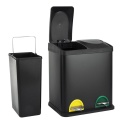 SVITA TC2X1, 30 l, 2 x 15 l, podwójny kosz na śmieci czarny