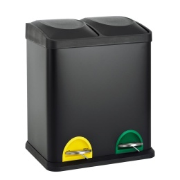SVITA TC2X1, 30 l, 2 x 15 l, podwójny kosz na śmieci czarny