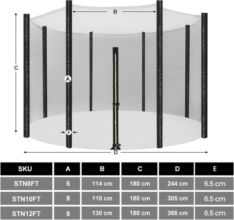 Siatka do trampoliny Songmics 305-305 cm STN10FT