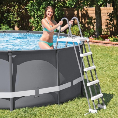 Solidna drabina z podestem wysoka 132cm do basenu INTEX NOWA 5 STOPNI