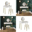 Toaletka Grace Biały wysoki połysk 100 cm z oświetleniem LED i stołkiem Vicco